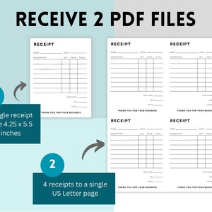 Printable Business Receipt Form, Small Business Receipt, Sales Receipt ...