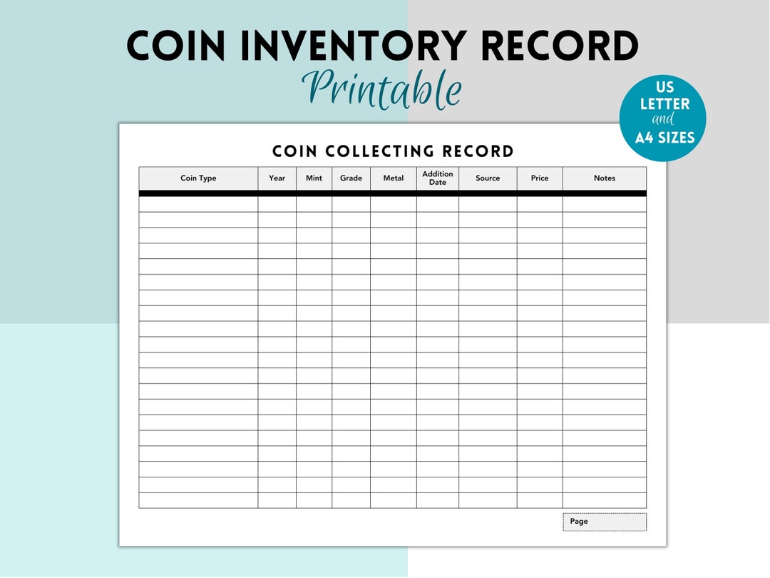 Free Printable Coin Collecting Sheets FREE Printables Free Printable Coin Collecting Sheets FREE Printables