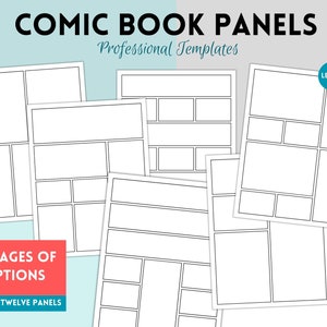 12 Printable Blank Comic Book Pages Callouts Digital Paper Pack