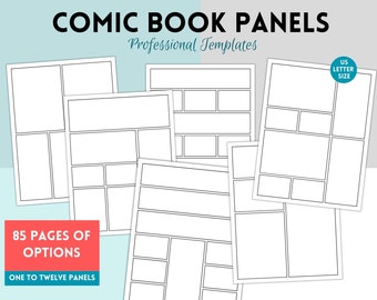 Blank Comic Book Template, Comic Drawing Book, Comic Book Panels, Digital Comic Paper Printable, Comic Strip, Comic Book Pages