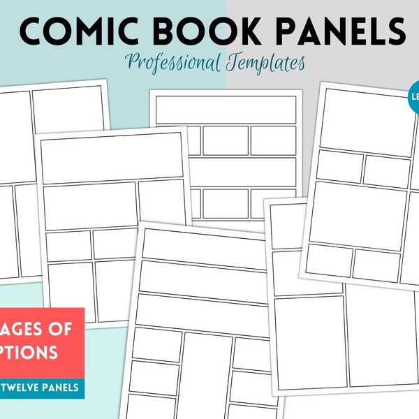 Blank Comic Book Template, Comic Drawing Book, Comic Book Panels, Digital Comic Paper Printable, Comic Strip, Comic Book Pages