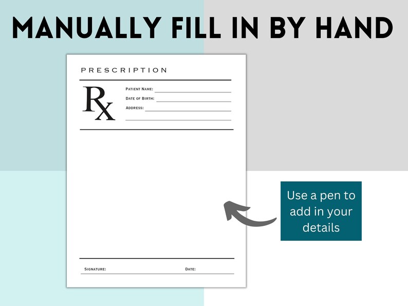Prescription Pad Template, Rx Prescription Notepad Template