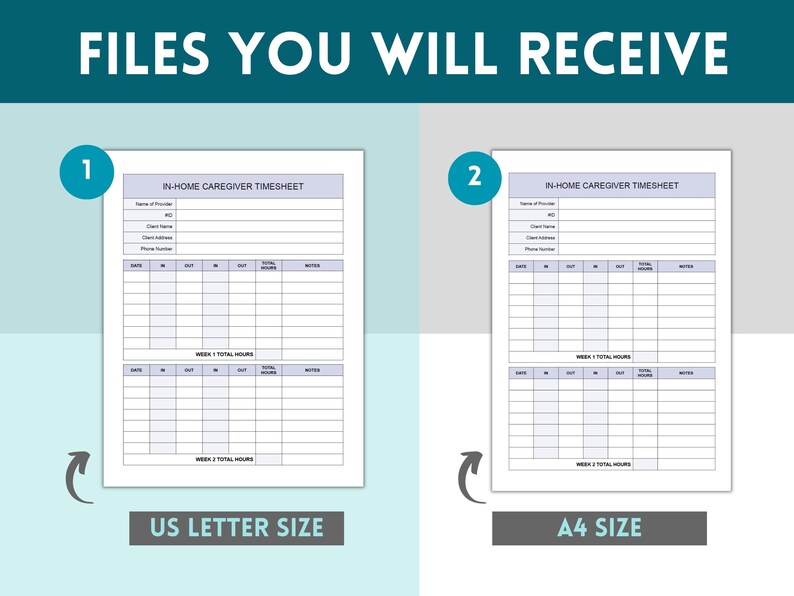 Editable Caregiver Timesheet, Home Health Care Time Sheet, Caregiver ...