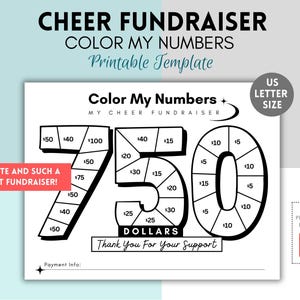 Füllen Sie meine Nummer Cheer Fundraiser druckbare, Cheerleader Team Fundraiser Form, sponsern Sie meine Saison Cheer Number Fundraiser, digitaler Download