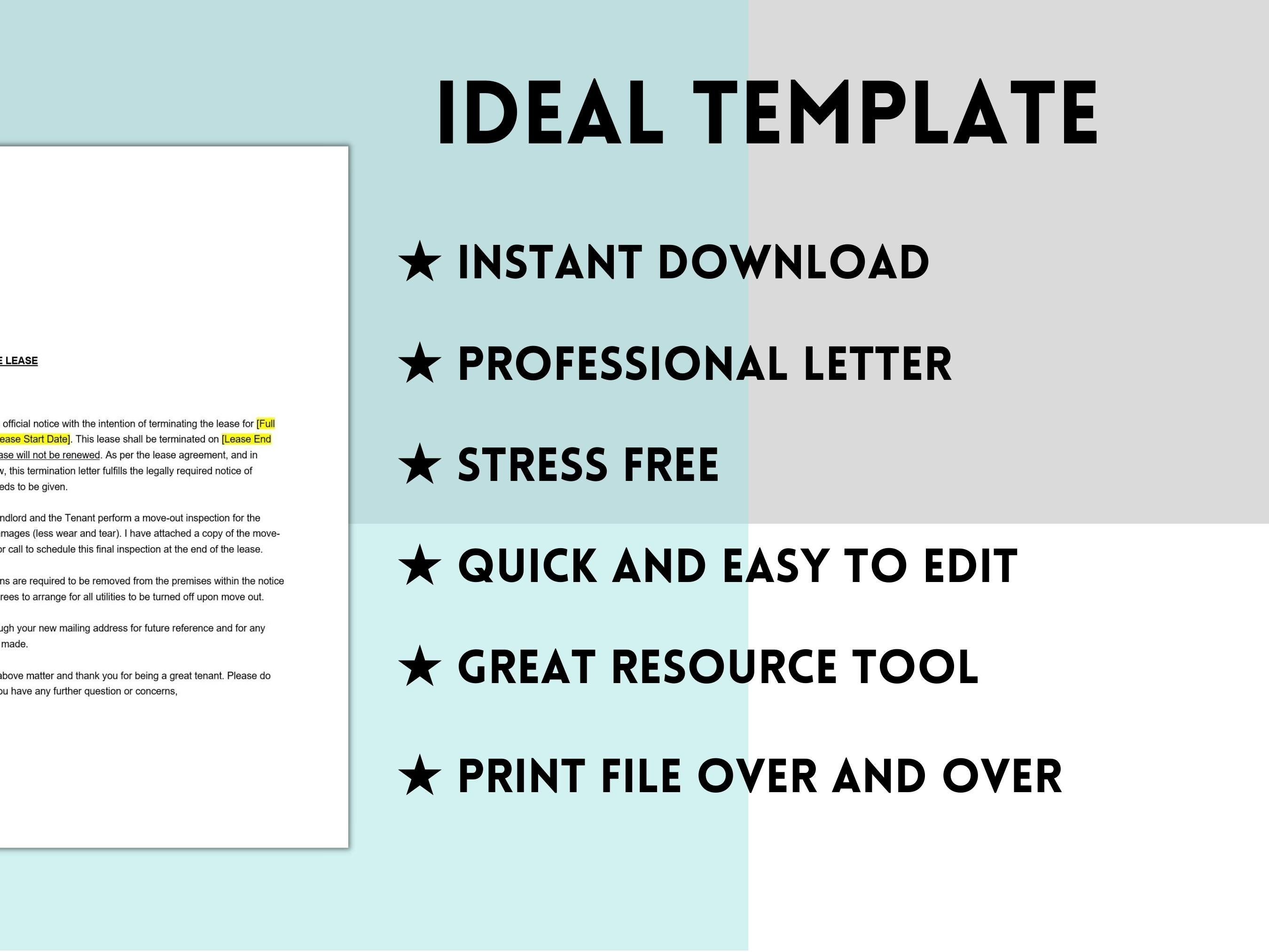 Landlord Lease Termination Letter Template, Lease Termination Letter ...