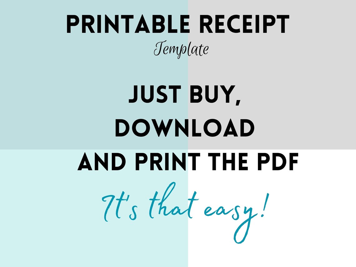 Cute Receipt, Printable Receipt Form, Small Business Receipt, Sales ...