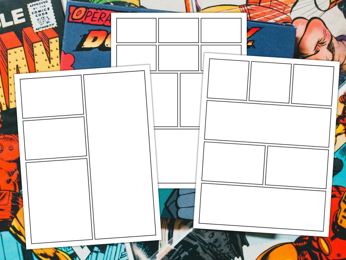 Blank Comic Book Template, Comic Drawing Book, Comic Book Panels