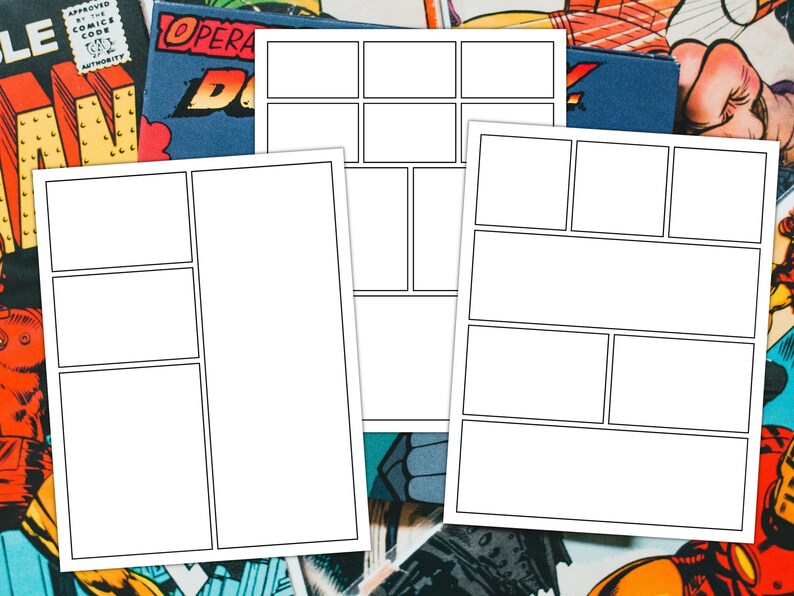 Buy Blank Comic Book Template, Comic Drawing Book, Comic Book Panels ...