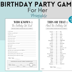 How Well Do You Know the Birthday Girl, Birthday Quiz, Girl Birthday Party Game, Games for Adults Birthday, Birthday Game Activity Quiz