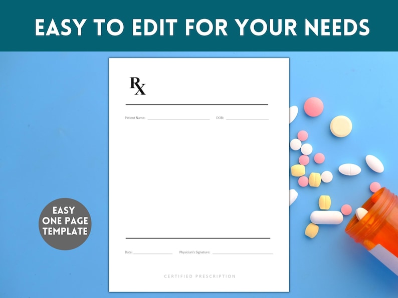 Prescription Pad Template, Rx Prescription Notepad Template