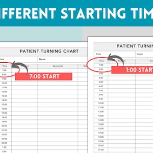 Patient Positioning and Turn Chart, Patient Repositioning Chart ...