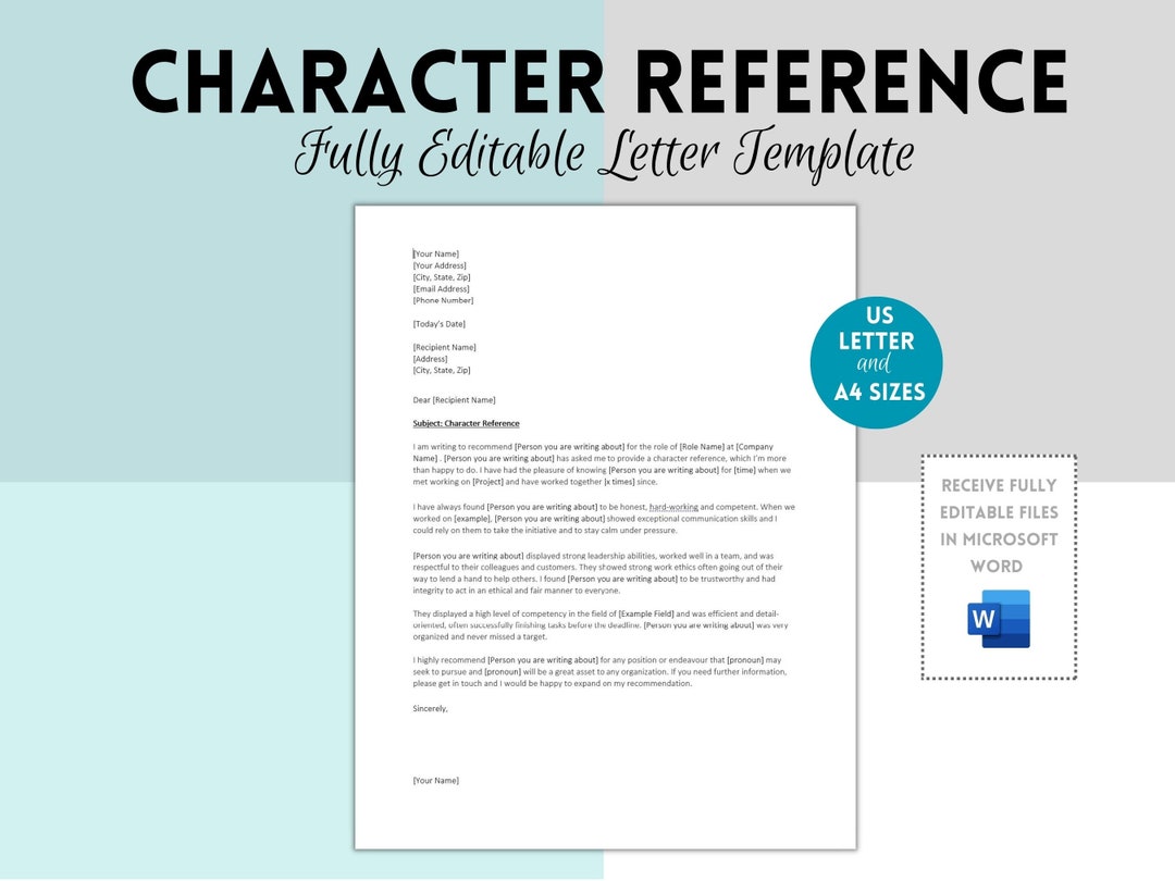 Professional Character Reference