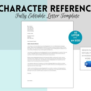 Plantilla de carta de referencia de carácter profesional, Microsoft Word, plantilla de carta de carácter, carta de recomendación, recomendación laboral