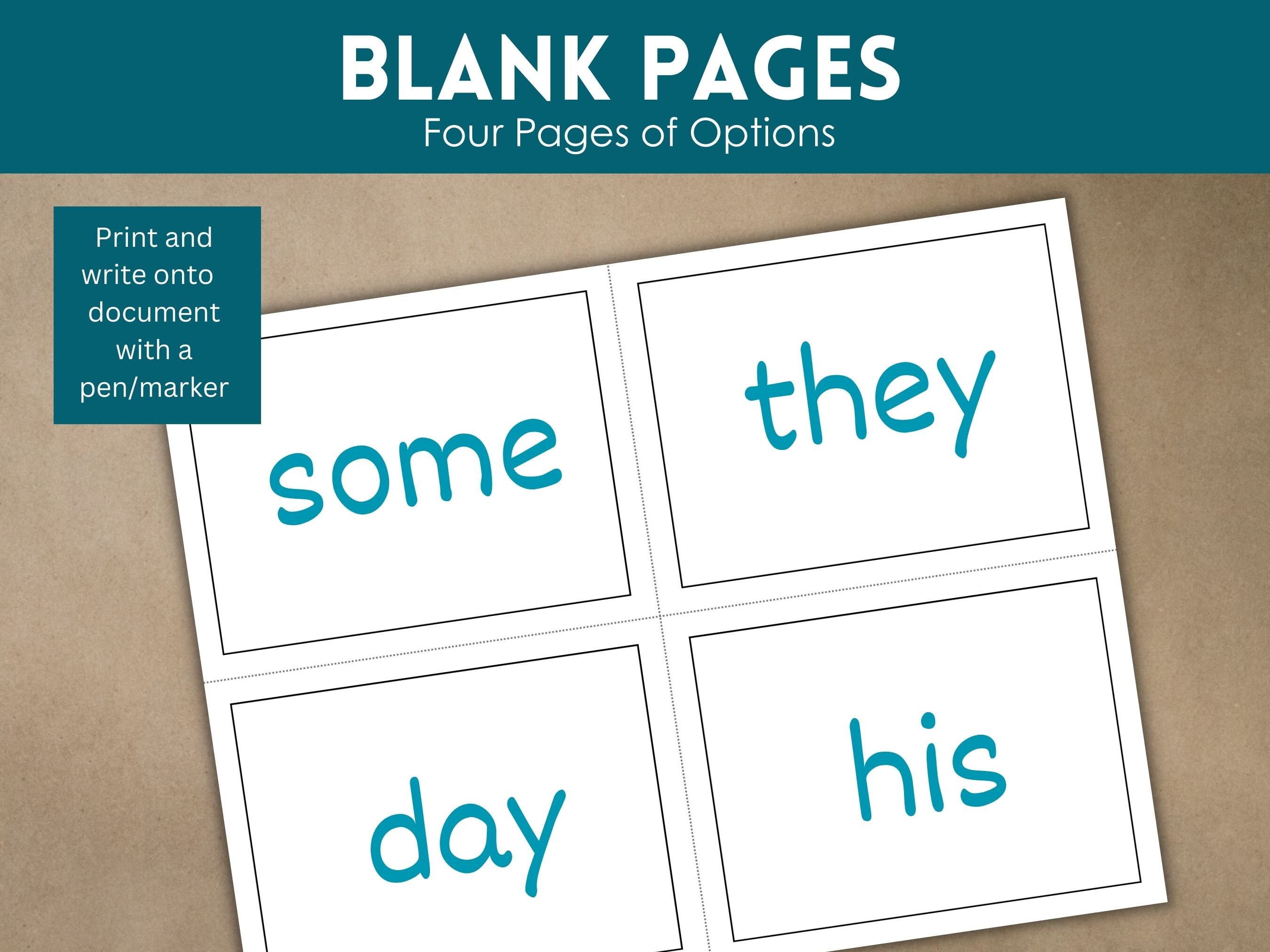 Printable Blank Flashcards, School Flashcards, DIY Flashcards, Blank ...