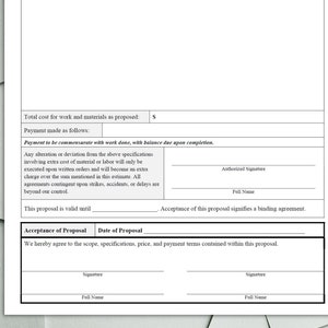 Contract Template, Printable Proposal and Contract Form, Business Form ...
