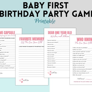 Babys erste Geburtstagsparty Spiel, wie gut kennst du die ein Jahr alte Trivia, erste Party Spiel Bundle, erste Baby Geburtstag Mädchen Quiz,
