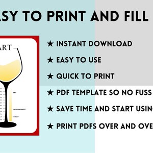 Wine Sweetness Chart, Wine Tasting Sheet Printable, Wine Tasting Party ...