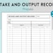 Fluids Intake and Output Record, Fluid Balance Chart, Intake and Output ...