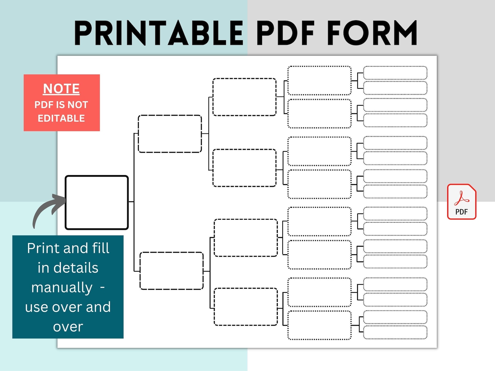 Blank Family Tree Chart Template Family History Pedigree Etsy Australia