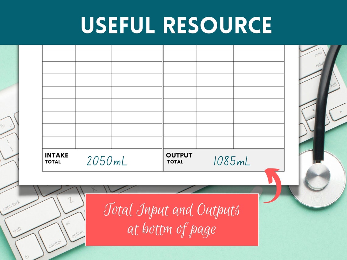 Fluids Intake and Output Record, Fluid Balance Chart, Intake Output ...