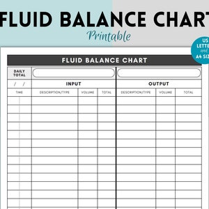 Flüssiges Gleichgewicht Diagramm, Flüssigkeiten Aufnahme und Ausgabe Aufzeichnung, Aufnahme und Ausgabe Tracker, Gesundheitspflege Professionals Form, Medizinische Binder-Einlage