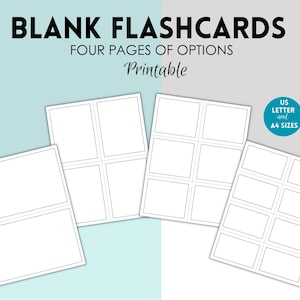 Cartes-éclair vierges imprimables, Cartes-éclair pour l'école, Cartes-éclair à faire soi-même, Cartes-éclair vierges, Modèle de carte-éclair, Ressource pour l'enseignement à domicile