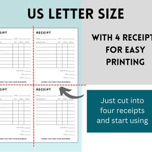 Printable Business Receipt Form, Small Business Receipt, Sales Receipt ...