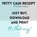 Printable Petty Cash Voucher Forms, Petty Cash Voucher Template, Petty ...