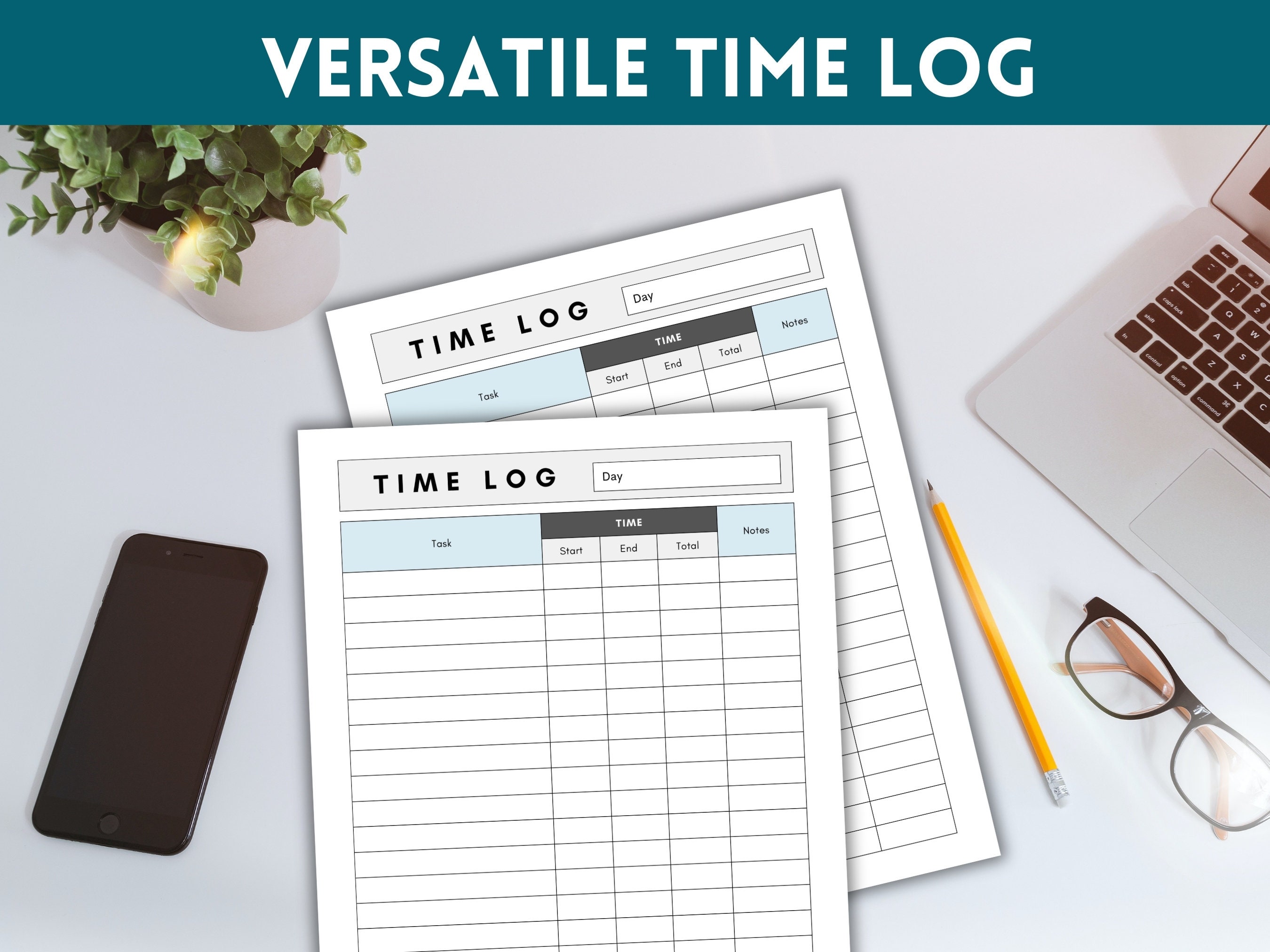Time log printable work log sheet time tracker working hours