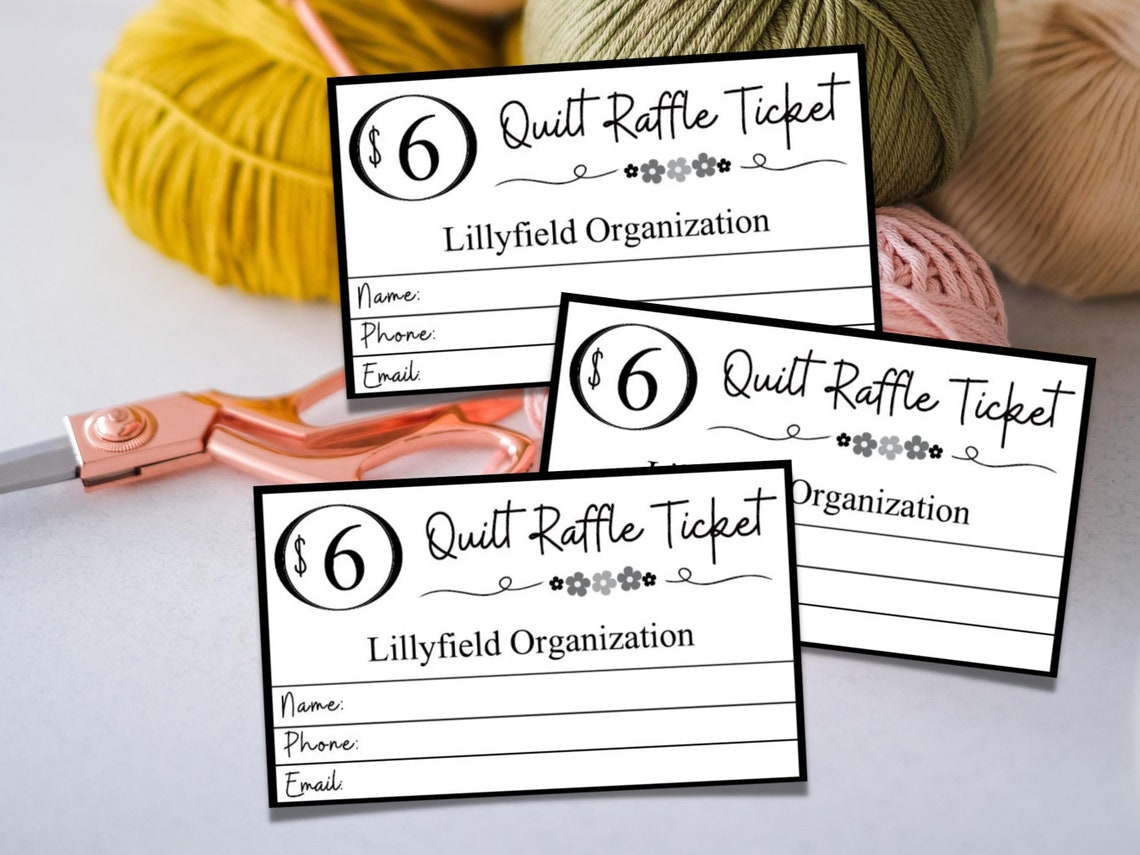 Editable Quilt Raffle Ticket, Ticket Printable, Editable Quilting Ticket Template, DIY Event