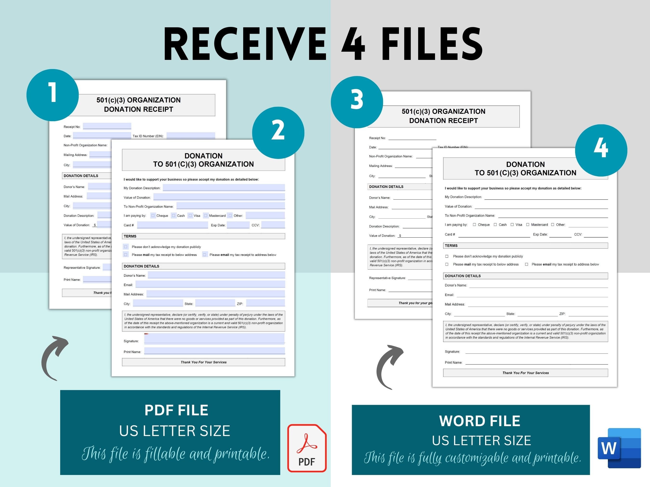 Donation to 501c3 Organization, 501c3 Donation Template, 501 Donation Form, Nonprofit Donation