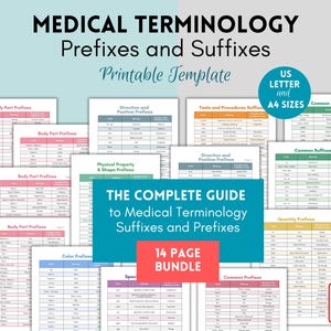 Medical Terminology Prefixes And Suffixes, Medical Terminology Flashcards, Printable Nursing School Study Notes, Nursing School Cheat Sheet
