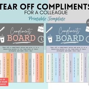 Compliments imprimables à déchirer, activité gestes de gentillesse au hasard, cartes de compliments, notes d'encouragement, ressources sur le lieu de travail, santé mentale