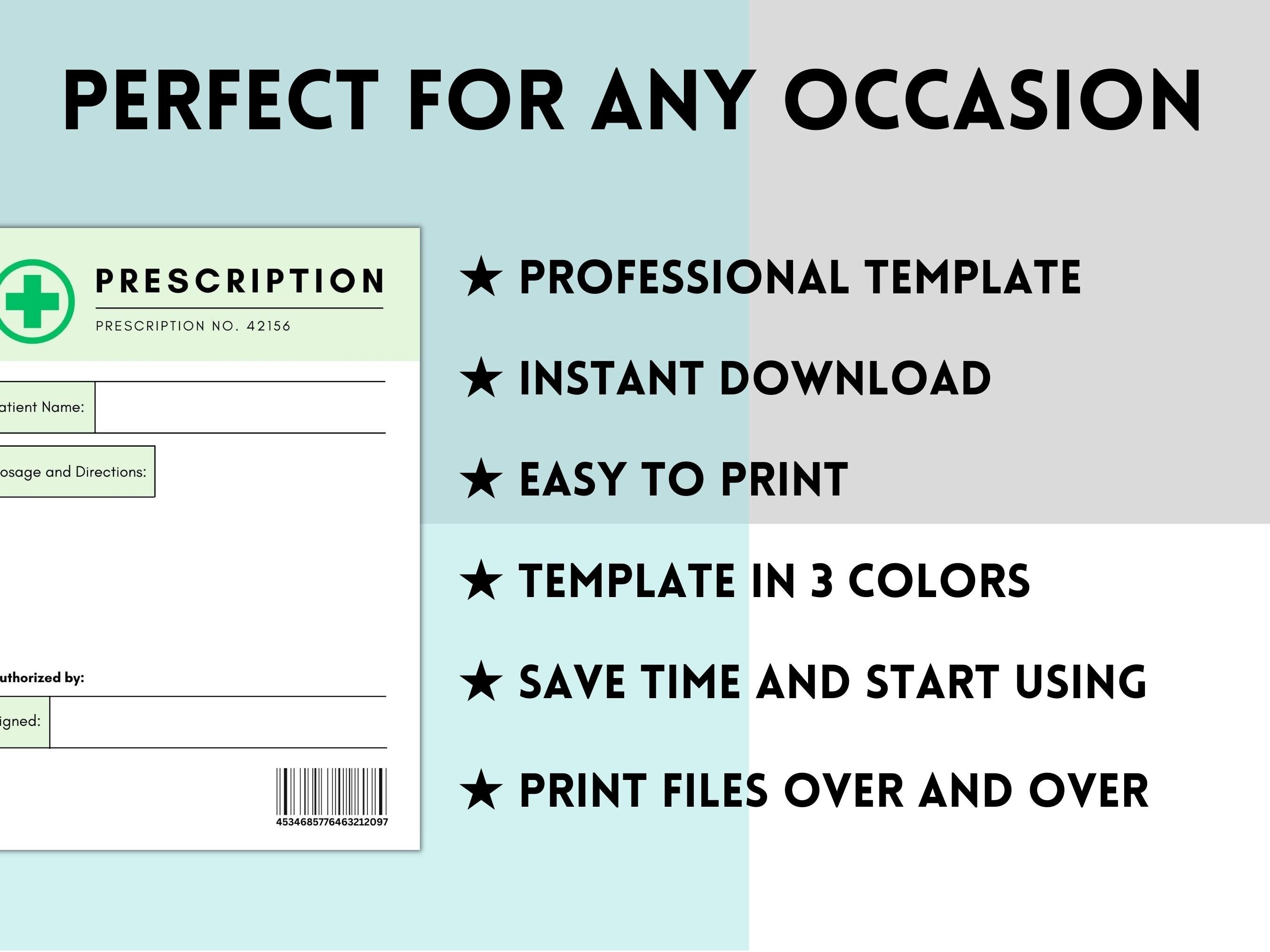 Fully Blank Prescription Label, Prescription Pad Label Template ...