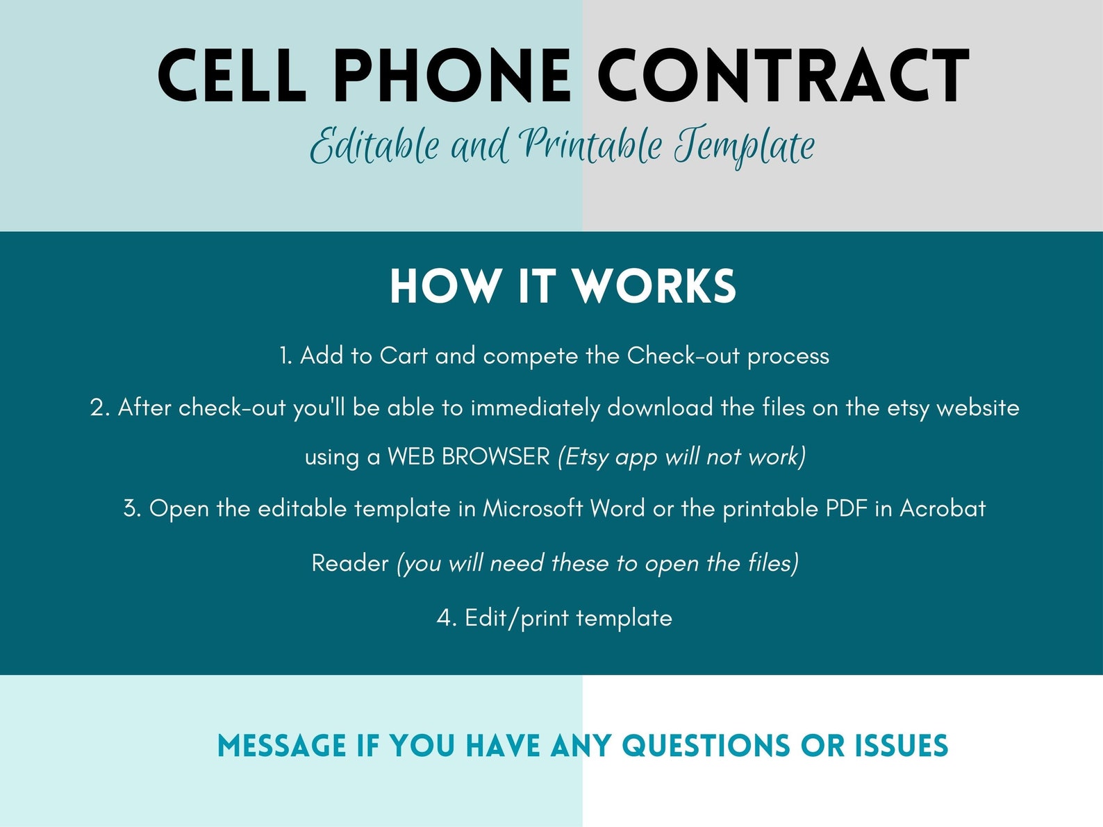 Cell Phone Contract for Teenager, Cell Phone Agreement, Phone Contract