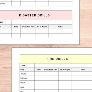 Fire Drill and Disaster Drill Log, School Fire Drill, Daycare Fire ...