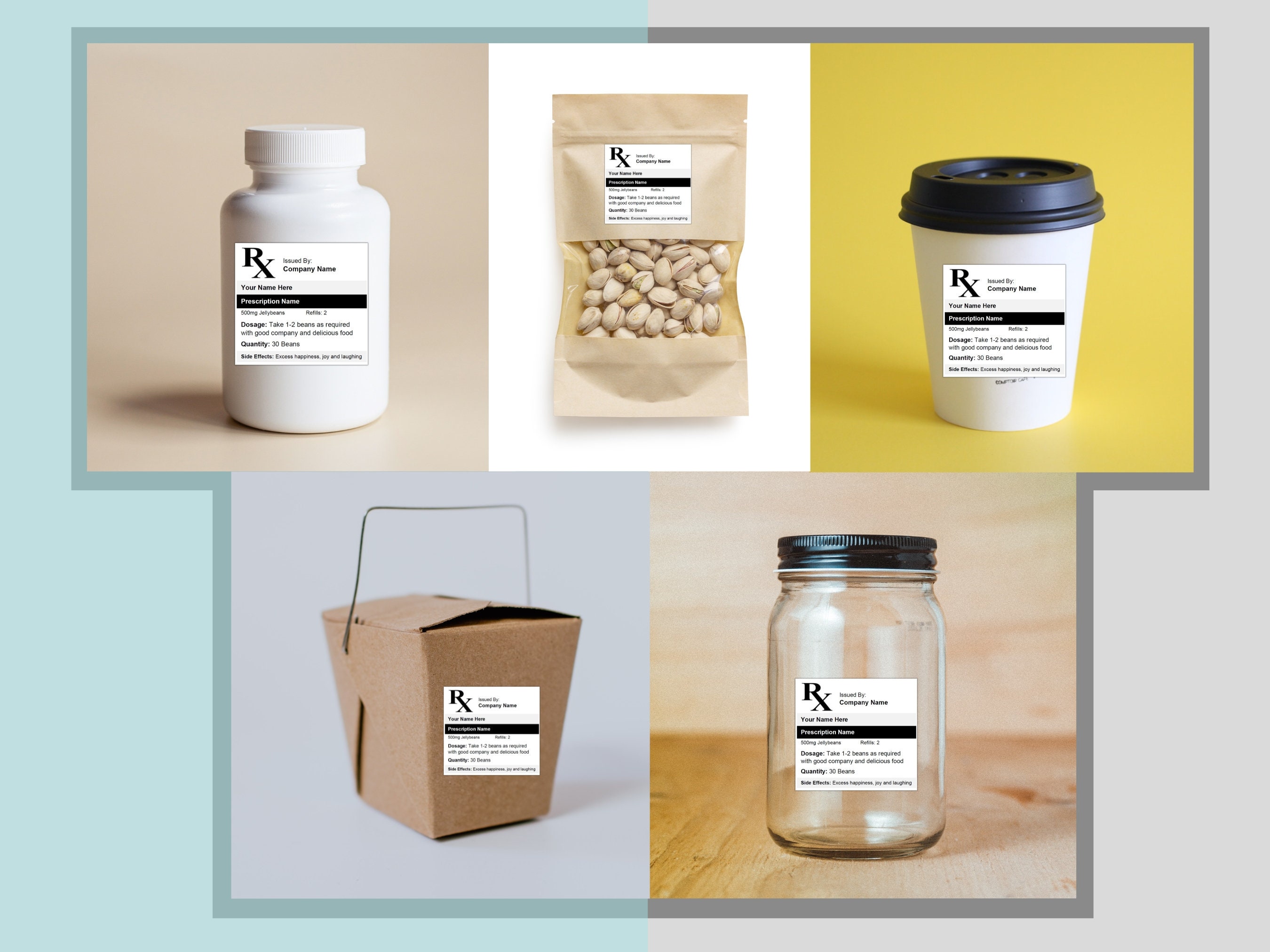 Pill Bottle Label, Prescription Label, Rx Pill Label, Editable WORD ...