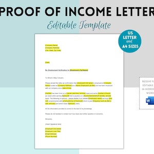 Plantilla de carta de comprobante de ingresos, carta de verificación de empleo, plantilla de verificación, verificación de ingresos de empleados, formulario de recursos humanos