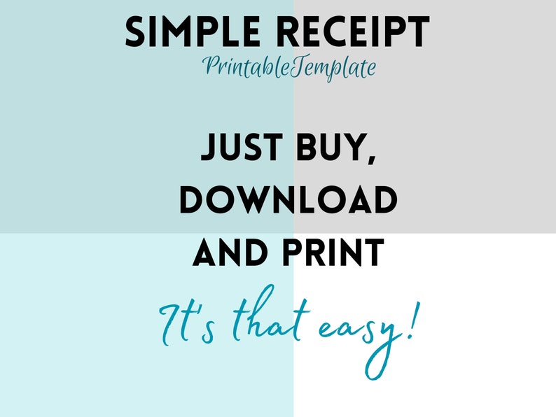 Simple Printable Receipt Form, Small Business Receipt, Sales Receipt ...