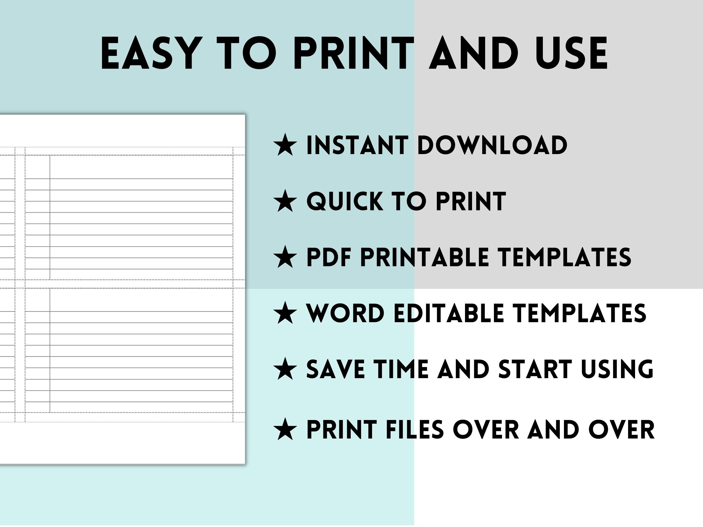 Printable 3x5 Index Card, Blank Index Cards, Printable Note Cards, Printable Index Cards, Index
