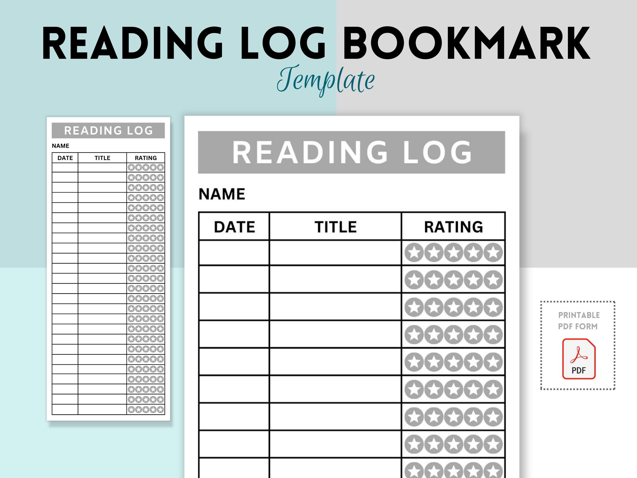 Printable Reading Log Bookmark Reading Tracker Books I #39 ve Read Book Printable Reading Log Bookmark Reading Tracker Books I #39 ve Read Book
