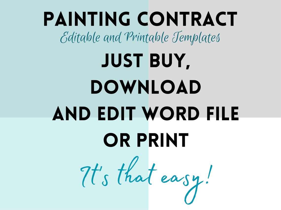 Editable Painting Contract Template Painting Proposal Template