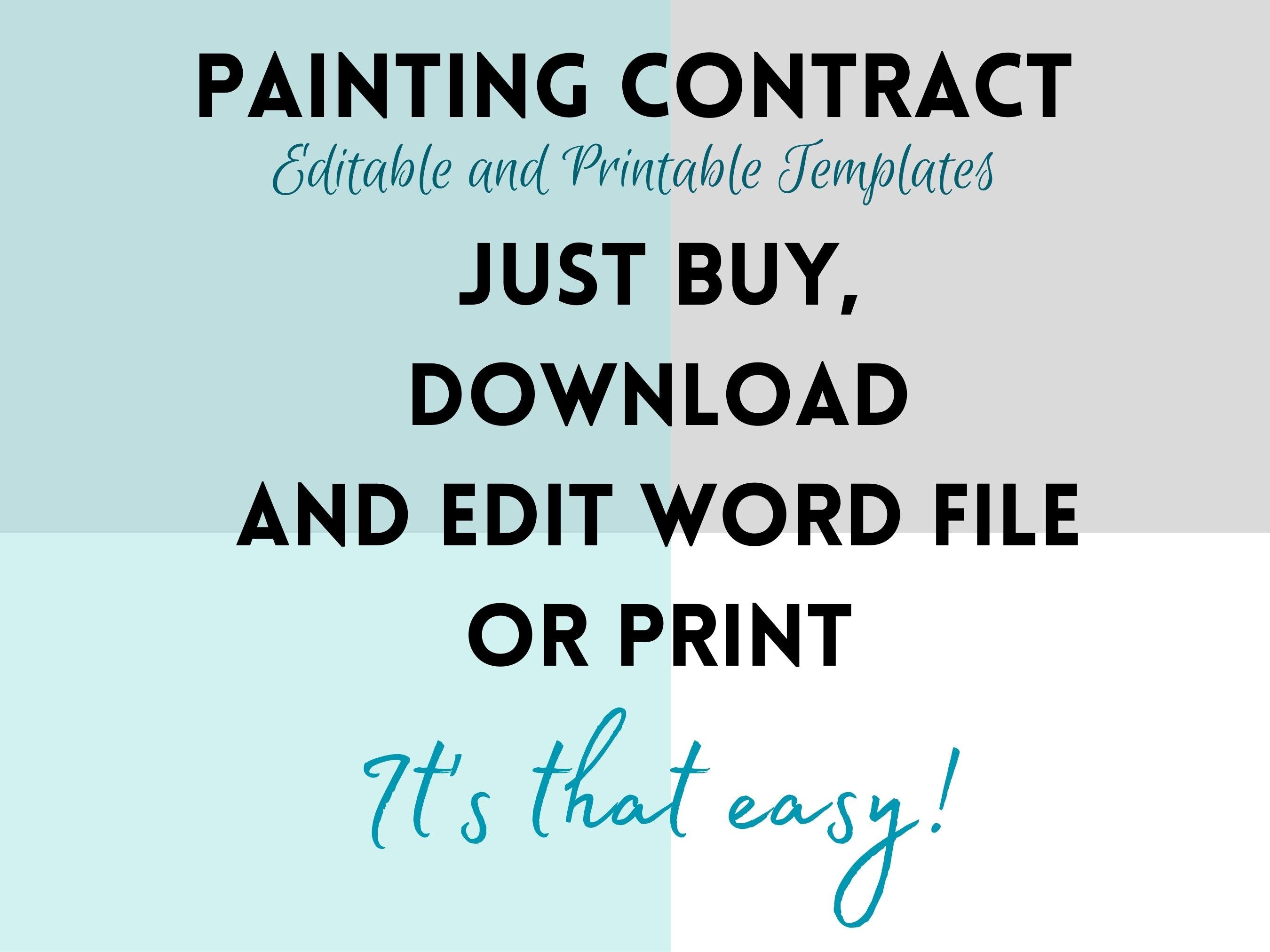 Editable Painting Contract Template Painting Proposal Template Editable Painting Contract Template Painting Proposal Template
