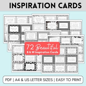 Tarjetas inspiradoras, juego de tarjetas imprimibles, tarjetas de afirmaciones positivas, frases motivadoras, tarjetas de ánimo e inspiración.