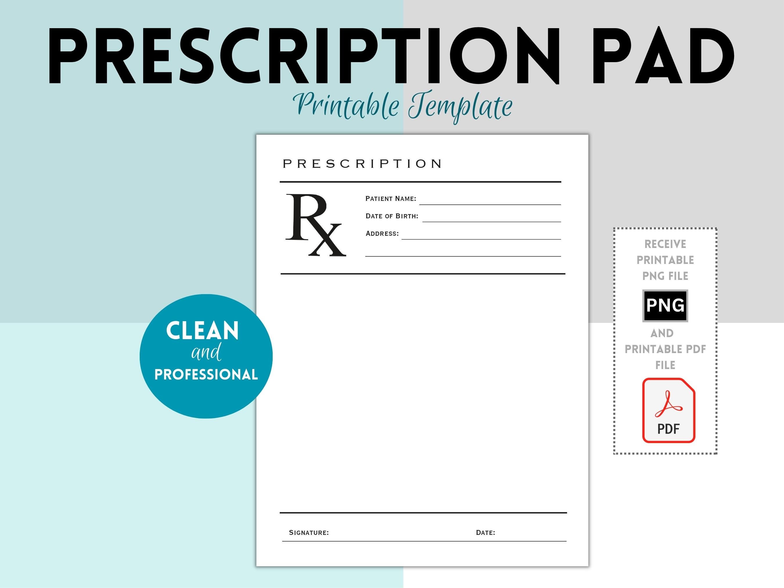 Prescription Pad Template, Rx Prescription Notepad Template Prescription Pad Template, Rx Prescription Notepad Template