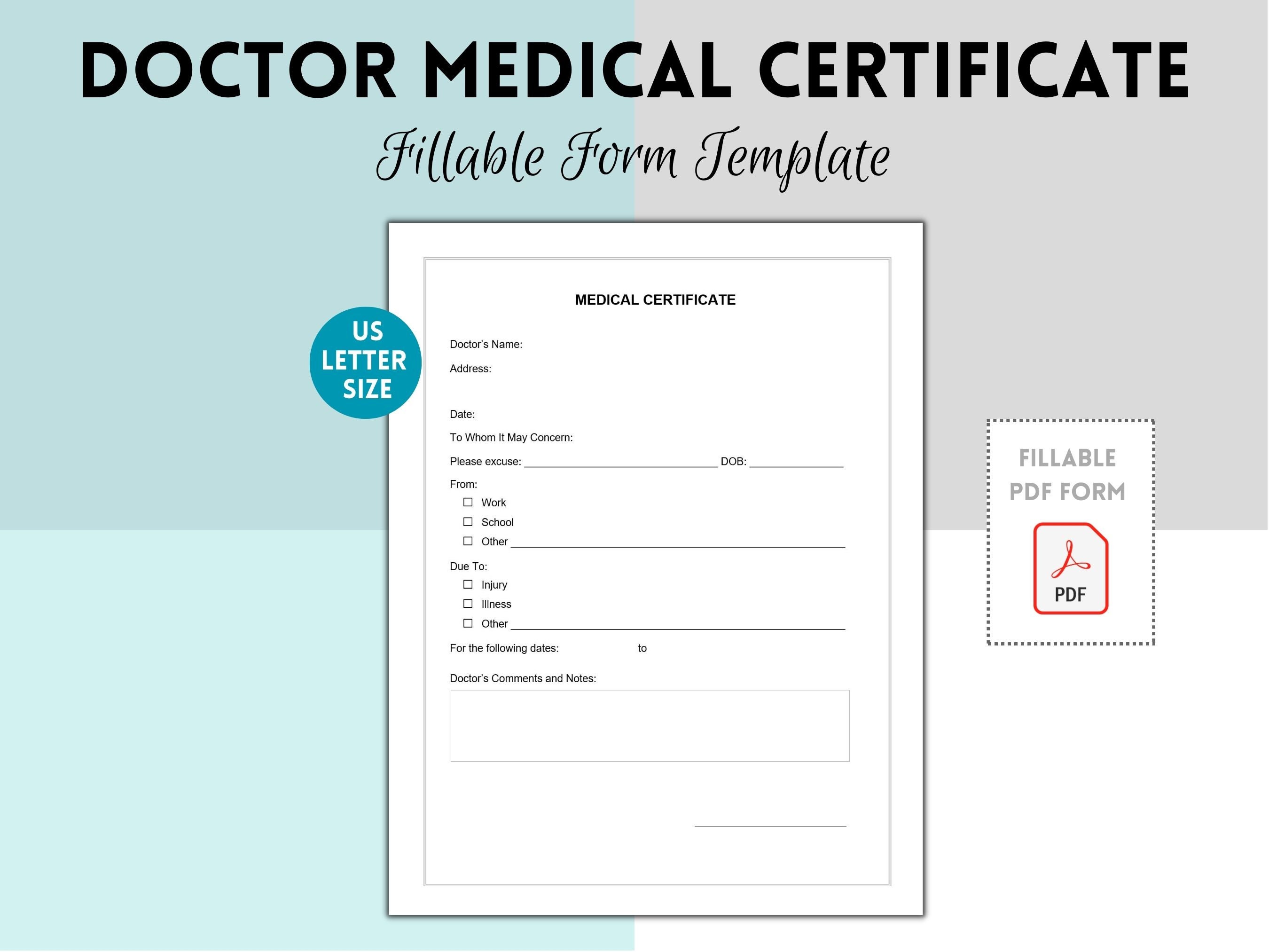Fake Medical Certificate Template