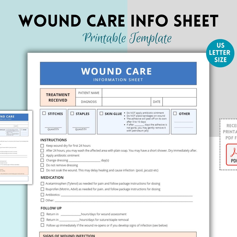 Wound Care Template - Etsy
