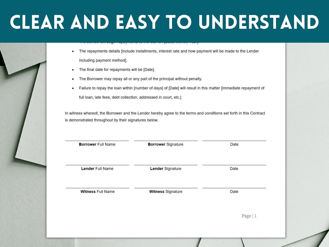 Simple Family Loan Agreement Template Family Loan Contract Family Simple family loan agreement template family loan contract family