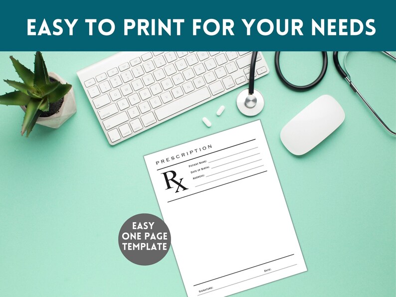Prescription Pad Template, Rx Prescription Notepad Template