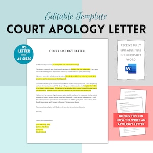 Carta de disculpa, carta de disculpa del juez, carta de disculpa del tribunal, plantilla de referencia de carácter del tribunal, plantilla de indulgencia al juez, carta al juez